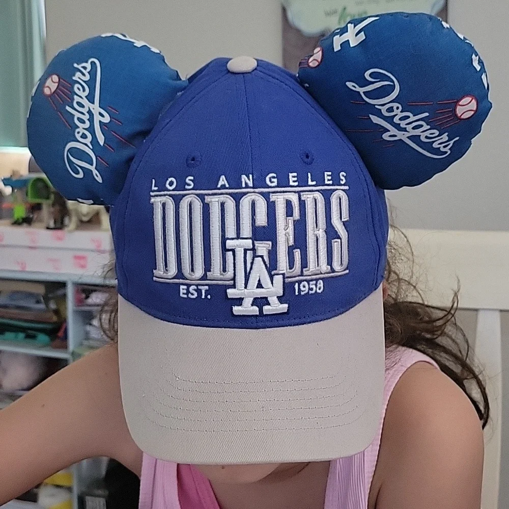 Los Angeles Dodgers Women's Blue Baseball Cap with Ear Accents - Picture 11 of 12